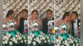 Captan a recién casados discutiendo en plena boda, pero sonríen y se dan beso para la cámara