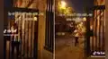 Intenta abrir una pequeña reja para entrar a su casa y no se da cuenta de que tenía la puerta abierta