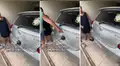 ¡Son unos genios! Familia se vuelve viral por su gran idea para arreglar su auto abollado