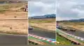 Perrito cruza en medio de una carrera de autos y es viral: "Nervios de acero"