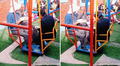 Profesores peruanos son sorprendidos en columpio para niños y dicen: “Falta parque para adultos”