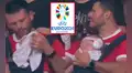Padre no quiso perderse la Eurocopa, lleva a su bebé al estadio y en redes le aplauden: “Papá responsable”