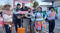 Huaylarsh y Santiago en la recepción de turistas que arribaron al aeropuerto de Jauja