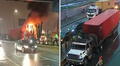 Tráiler se incendia a la altura del puente Santa Rosa y genera tráfico vehicular en Vía de Evitamiento