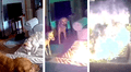 Perro muerde batería de litio, causa explosión y genera incendio: accidente fue captado en VIDEO