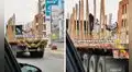 Chofer de camión en Perú usa su remolque como tendedero: “Todo vale para secar la ropa”