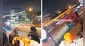 Mototaxi causa asombro al llevar dos postes de energía eléctrica en plena avenida de Lima