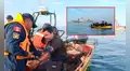Rescatan a pescadores chilenos que quedaron varados en el mar de Perú tras fallas en el motor de su embarcación