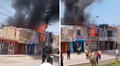 Fuerte incendio consume una vivienda en Lurín y moviliza a 6 unidades de bomberos a la Antigua Panamericana Sur