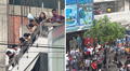 Comerciantes de Gamarra sorprenden al lanzar ropa desde los techos de las galerías: “Su mejor cábala”