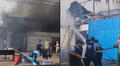 Feroz incendio afecta taller mecánico en la Carretera Central en Ate: 6 unidades de bomberos atienden emergencia