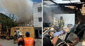 Fuerte incendio consume una vivienda en Cercado de Lima y moviliza a 11 unidades del Cuerpo General de Bomberos