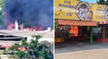 Fuerte incendio frente al Estadio Nacional y Circuito Mágico del Agua en Cercado de Lima: local de comida quedó afectado