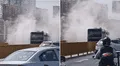 Bus del Metropolitano con pasajeros a bordo se recalienta y despide humo en la estación Balta en Barranco