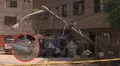 San Juan de Lurigancho: poste colgando genera alarma en los vecinos tras accidente vehicular