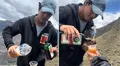 Joven mezcla jager con chicha de jora y su insólita reacción causa furor en redes: ''Con eso ves a Manco Cápac"
