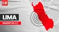 Temblor de magnitud 3,7 se sintió en Lima hoy, según IGP