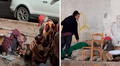 Joven del Reino Unido que fue rescatada debajo de puente en Cusco es vista nuevamente en el lugar ayudando a adulto mayor