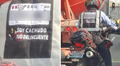 Motociclista peruano desata risas al usar chaleco, pero con insólita frase: “Soy cachudo, no delincuente”