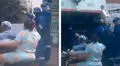 Desesperada mujer persigue al camión de la basura para recuperar la maqueta de su hijo que dejó secando en la calle