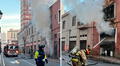 Incendio consume restaurante en Cercado de Lima: cinco unidades de bomberos combaten el siniestro
