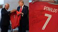Cristiano Ronaldo le deja un tajante mensaje a Donald Trump en camiseta firmada de regalo: ''Jugando por la paz''
