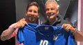 Messi y Baggio se encuentran en un momento único con un regalo sorpresa: "Sos una leyenda histórica del fútbol"