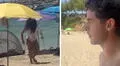 Joven no veía a sus amigos desde hacía un año y los sorprendió en la playa disfrazado de náufrago: reacción es viral