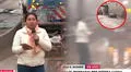 Vehículo pasa a toda velocidad en VES y moja a periodista que informaba sobre aniego por intensas lluvias
