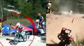 Motociclistas se salvan de morir tras chocarse durante competencia de motocross en Cajamarca
