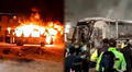 Extorsionadores incendiaron un bus con el chofer dentro en Trujillo: el conductor logró escapar