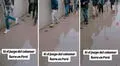 Lluvias inundan pistas y peatones tienen que caminar sobre ladrillos: "El juego del calamar versión Perú"