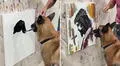¡No es IA! Perrito causa furor en redes tras 'pintar' a Jesucristo y la Virgen María: "Firulais Picasso"
