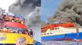 Barco 'KM Barcelona' se hunde tras incendio en Indonesia y deja 5 muertos: pasajeros saltaron desesperados