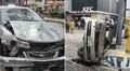 Aparatoso accidente en la av. Arequipa deja 6 heridos: auto terminó volcado tras despiste