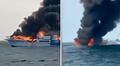 Yate turístico se incendia en playa Los Órganos, Piura, cuando avistaban ballenas: "Tírate al agua, va a explotar"