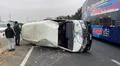 La Libertad: combi con escolares y padres se vuelca en la Panamericana Norte