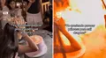 Cumpleañera casi quema a sus invitados y en redes bromean: “Pidió un deseo, pero soltó un hechizo”