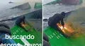 Buzo es captado cortando contenedor en el mar del Callao y redes estallan: “Ellos ya habrían sacado el Titanic”