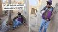 Joven censista termina empapado mientras descansaba en la calle: “Fue de casualidad”