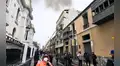 Fuerte incendio en Centro de Lima consume almacén cerca al Congreso de la República: cuatro bomberos afectados por siniestro código 3