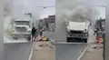 Tráiler se incendia en plena avenida Universitaria en San Martín de Porres y provoca fuerte congestión vehicular