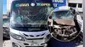 Arequipa: choque frontal entre minivan y bus urbano deja a un conductor fallecido