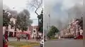 Fuerte incendio consume casona y moviliza al menos 9 unidades de bomberos en el Rímac