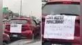 Peruana coloca curioso cartel en su carro y desata risas en TikTok: “No me grite, téngame paciencia”