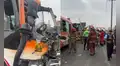Violento choque entre bus El Anconero, tractor y auto deja varios heridos y genera caos vehícular en la Panamericana Norte
