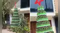 Familia arma árbol de Navidad gigante con botellas de cerveza y se vuelve viral en redes: “¡Que no lo vea el reciclador del barrio!”