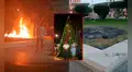 Lambayeque: incendio deja en cenizas a árbol navideño del parque principal de Mochumí