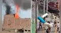 Gigantesco incendio en almacén de plásticos moviliza al menos 16 unidades de bomberos en el Rímac