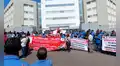 Piura: sindicatos protestan frente a refinería de Talara en contra de posible privatización de Petroperú